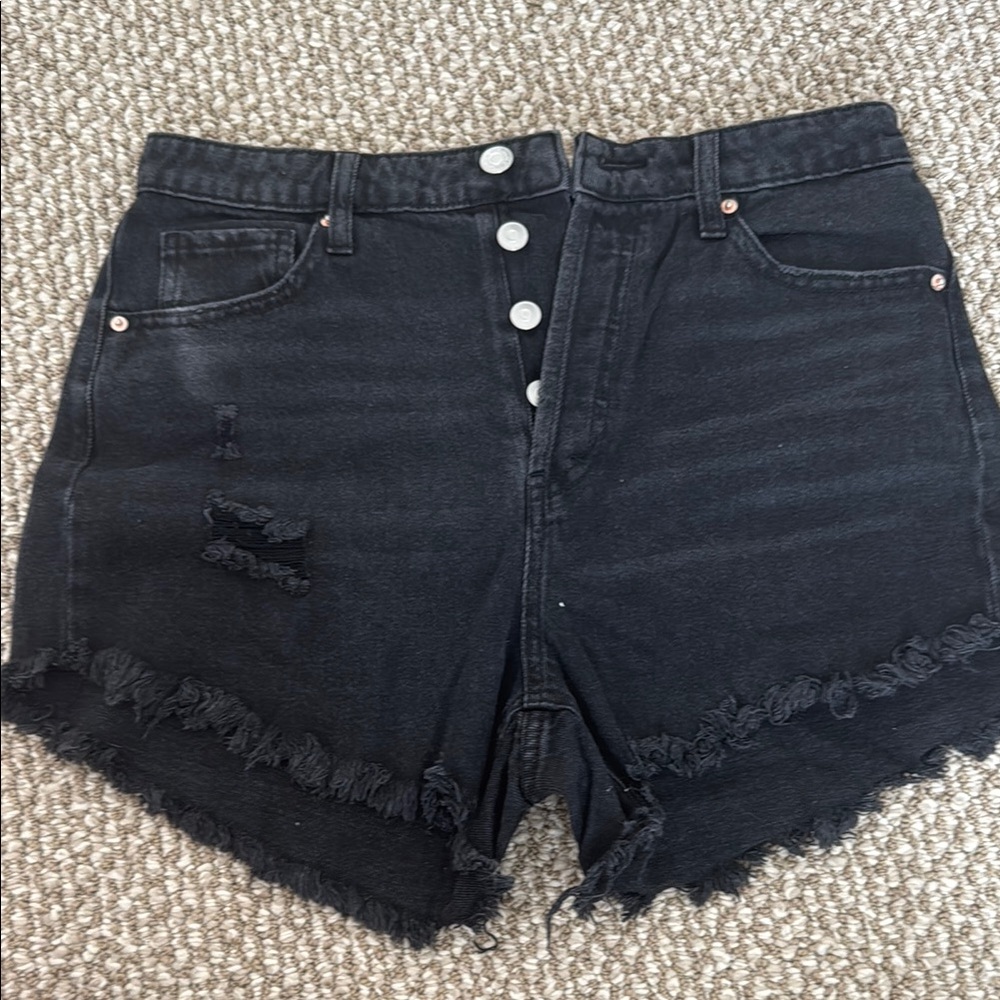 Wild Fable Black Frayed Jean Shorts